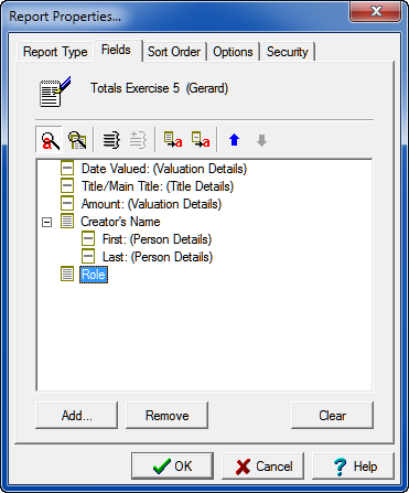 Report Properties